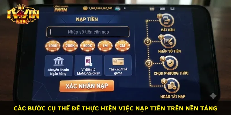 Các bước cụ thể để thực hiện việc nạp tiền trên nền tảng
