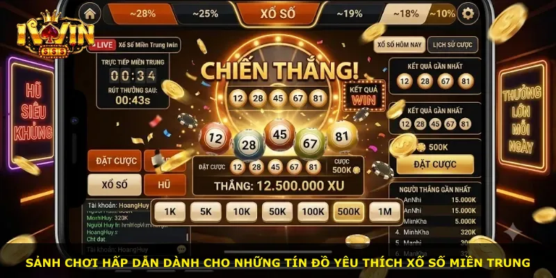 Sảnh chơi hấp dẫn dành cho những tín đồ yêu thích xố số miền Trung